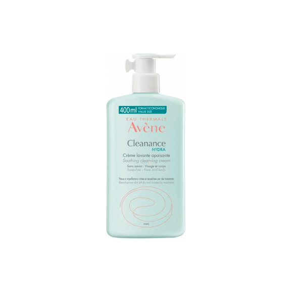 Avene Cleanance Hydra, oczyszczający krem kojący do twarzy, 400 ml Avene Cleanance Hydra, oczyszczający krem kojący do twarzy, 400 ml - zdjęcie produktu