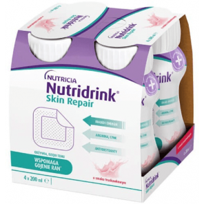Nutridrink Skin Repair, preparat odżywczy, smak truskawkowy, 4 x 200 ml - zdjęcie produktu