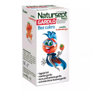 Natursept Med gardło, lizaki bez cukru o smaku truskawkowym, 6 szt. - zdjęcie produktu
