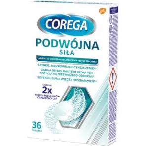 Corega Tabs Podwójna siła, tabletki do czyszczenia protez zębowych, 36 tabl. - zdjęcie produktu