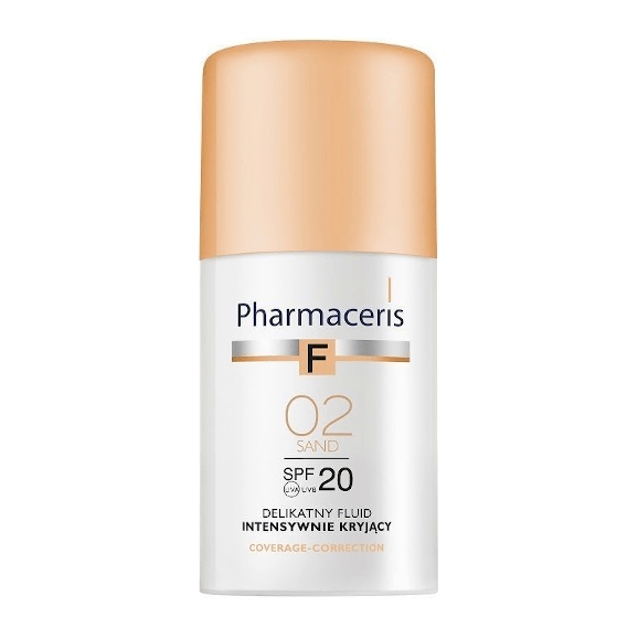 Pharmaceris F Coverage-Correction, podkład intensywnie kryjący, SPF 20, 02 SAND, 30 ml Pharmaceris F Coverage-Correction, podkład intensywnie kryjący, SPF 20, 02 SAND, 30 ml - zdjęcie produktu