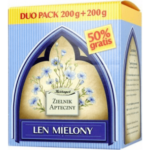 Len Mielony, odtłuszczony, 200 g + 200 g (POLPHARMA S.A) - zdjęcie produktu
