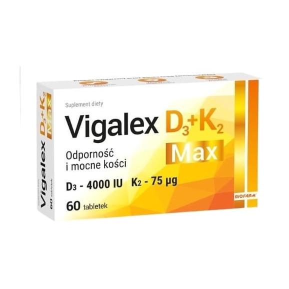Vigalex D3+K2 Max, tabletki, 60 szt. Vigalex D3+K2 Max, tabletki, 60 szt. - zdjęcie produktu