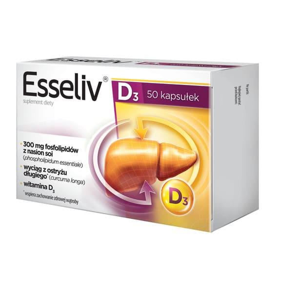Esseliv D3, kapsułki, 50 szt. Esseliv D3, kapsułki, 50 szt. - zdjęcie produktu