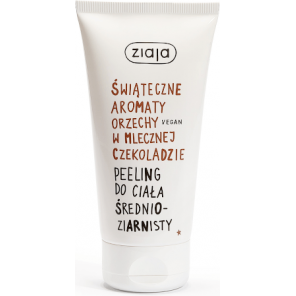 Ziaja Świąteczne Aromaty, peeling do ciała średnioziarnisty orzechy w mlecznej czekoladzie, 160 ml - zdjęcie produktu