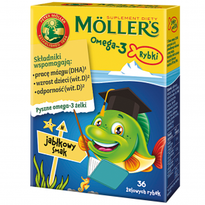 Moller's Omega-3 Rybki, żelki, smak jabłkowy, 36 szt. - zdjęcie produktu