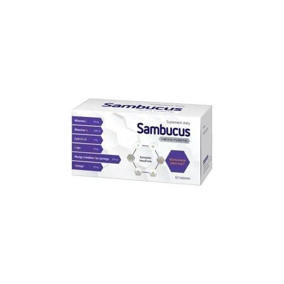 Sambucus HexaForte, tabletki powlekane, 60 szt. Sambucus HexaForte, tabletki powlekane, 60 szt. - zdjęcie produktu