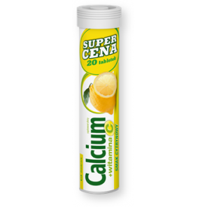 Calcium + witamina C, tabletki musujące o smaku cytrynowym, 20 szt. - zdjęcie produktu