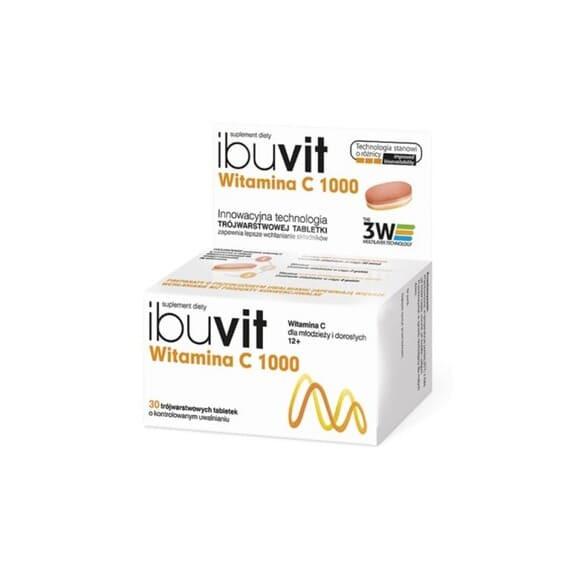 Ibuvit Witamina C 1000 mg, tabletki, 30 szt. Ibuvit Witamina C 1000 mg, tabletki, 30 szt. - zdjęcie produktu