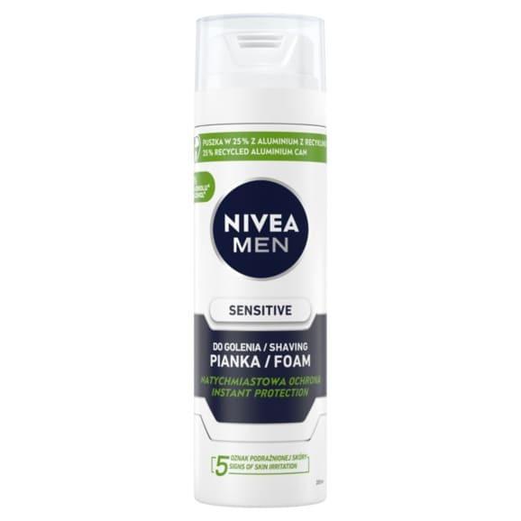 Nivea MEN Sensitive, łagodząca pianka do golenia, 200 ml Nivea MEN Sensitive, łagodząca pianka do golenia, 200 ml - zdjęcie produktu