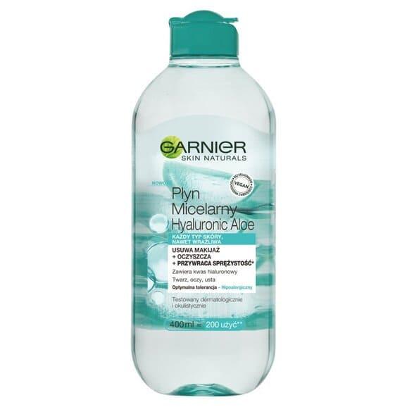 Płyn micelarny Garnier Hyaluron Aloe, nawilżający, 400 ml Płyn micelarny Garnier Hyaluron Aloe, nawilżający, 400 ml - zdjęcie produktu