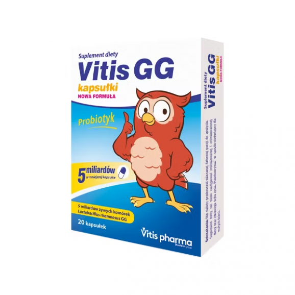 Vitis GG, probiotyk, kapsułki, 20 szt. Vitis GG, probiotyk, kapsułki, 20 szt. - zdjęcie produktu