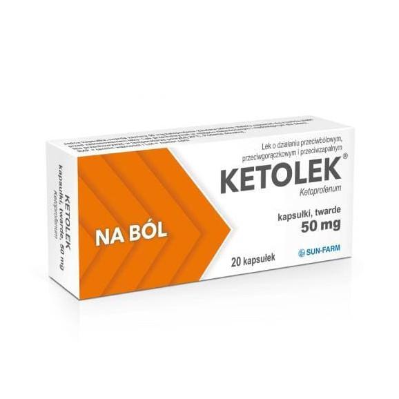 Ketolek, 50 mg, kapsułki twarde, 20 szt. Ketolek, 50 mg, kapsułki twarde, 20 szt. - zdjęcie produktu