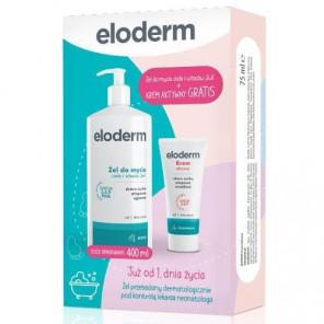 Eloderm żel do mycia ciała i włosów, 400 ml + krem aktywny od 1. dnia życia, 75 ml, 1 zestaw - zdjęcie produktu