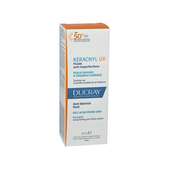 Ducray Keracnyl UV, fluid przeciw niedoskonałościom, SPF 50+, 50 ml Ducray Keracnyl UV, fluid przeciw niedoskonałościom, SPF 50+, 50 ml - zdjęcie produktu