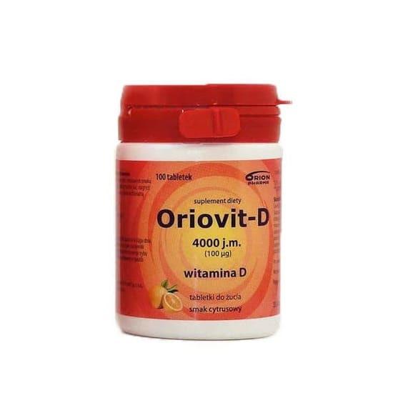 Oriovit-D 4000, tabletki do żucia, smak cytrusowy, 100 szt. Oriovit-D 4000, tabletki do żucia, smak cytrusowy, 100 szt. - zdjęcie produktu
