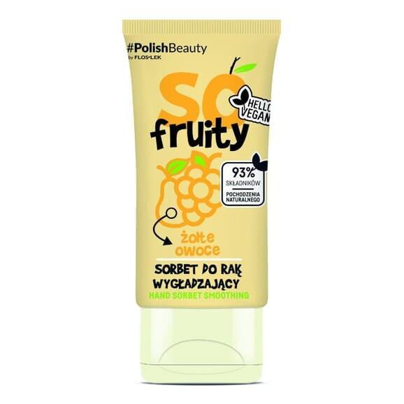 FlosLek So Fruity, wygładzający krem-sorbet do rąk, żółte owoce, 50 ml FlosLek So Fruity, wygładzający krem-sorbet do rąk, żółte owoce, 50 ml - zdjęcie produktu