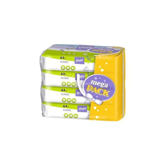 Bella Baby Happy Classic, chusteczki z witaminą E, 4 x 64 szt. Bella Baby Happy Classic, chusteczki z witaminą E, 4 x 64 szt. - zdjęcie produktu