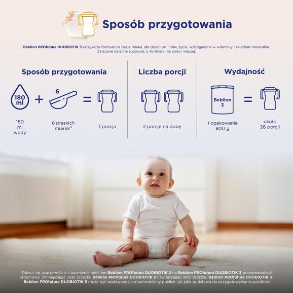 Bebilon Profutura Duo Biotik 3, mleko modyfikowane, po 1 roku, 800 g - zdjęcie produktu