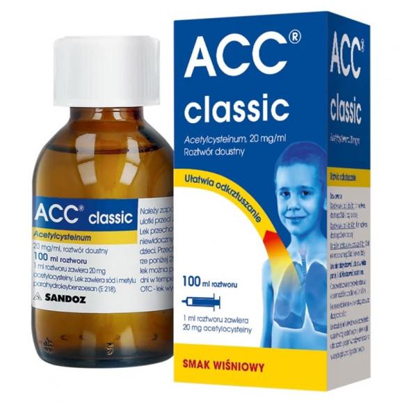 ACC Classic 20 mg/ ml, roztwór doustny, smak wiśniowy, 100 ml ACC Classic 20 mg/ ml, roztwór doustny, smak wiśniowy, 100 ml - zdjęcie produktu