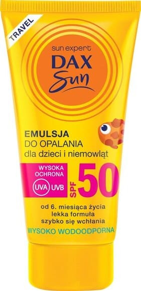 DAX Sun Travel, emulsja do opalania dla dzieci i niemowląt SPF50, 50 ml