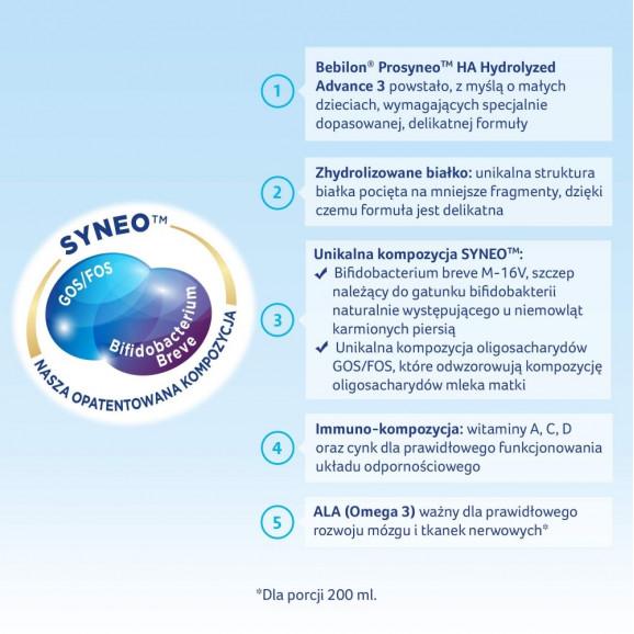 Bebilon Prosyneo HA Hydrolyzed Advance 3, mleko modyfikowane, po 1 roku, 400 g - zdjęcie produktu