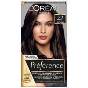 Farba do włosów L’Oréal Paris Preference, 3.0 Brasilia CIEMNY BRĄZ, 1 szt. - zdjęcie produktu