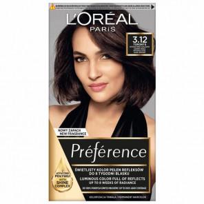 Farba do włosów L’Oréal Paris Preference, 3.12 Toronto INTENSYWNY CHŁODNY CIEMNY BRĄZ, 1 szt. - zdjęcie produktu