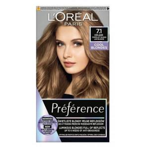 Farba do włosów L’Oréal Paris Preference, 7.1 Iceland POPIELATY BLOND, 1 szt. - zdjęcie produktu