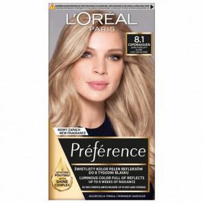 Farba do włosów L’Oréal Paris Preference, 8.1 Copenhague JASNY POPIELATY BLOND, 1 szt. - zdjęcie produktu