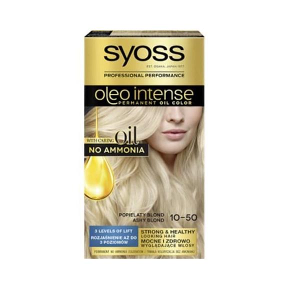 Farba do włosów Syoss Oleo Intense, Popielaty Blond 10-50, 1 szt. Farba do włosów Syoss Oleo Intense, Popielaty Blond 10-50, 1 szt. - zdjęcie produktu