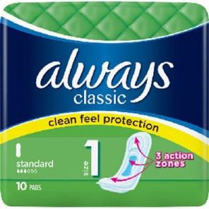 Podpaski ze skrzydełkami, Always Classic Standard, 10 szt. - zdjęcie produktu