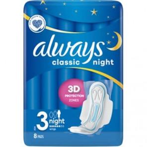 Podpaski ze skrzydełkami, Always Classic Night, 8 szt. - zdjęcie produktu