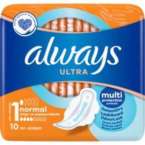 Podpaski ze skrzydełkami, Always Ultra Normal Plus, 10 szt. - zdjęcie produktu
