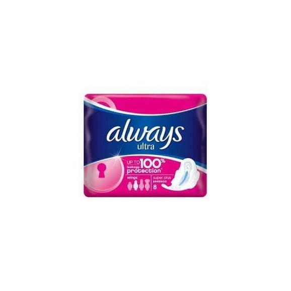 Podpaski ze skrzydełkami, Always Ultra Super Plus, 8 szt. Podpaski ze skrzydełkami, Always Ultra Super Plus, 8 szt. - zdjęcie produktu