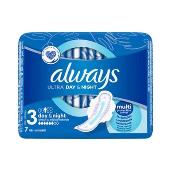Podpaski ze skrzydełkami, Always Ultra Night&Day, 7 szt. Podpaski ze skrzydełkami, Always Ultra Night&Day, 7 szt. - zdjęcie produktu