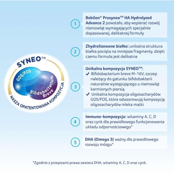 Bebilon Prosyneo HA Hydrolyzed Advance 2, mleko następne, po 6 miesiącu, 400 g - zdjęcie produktu