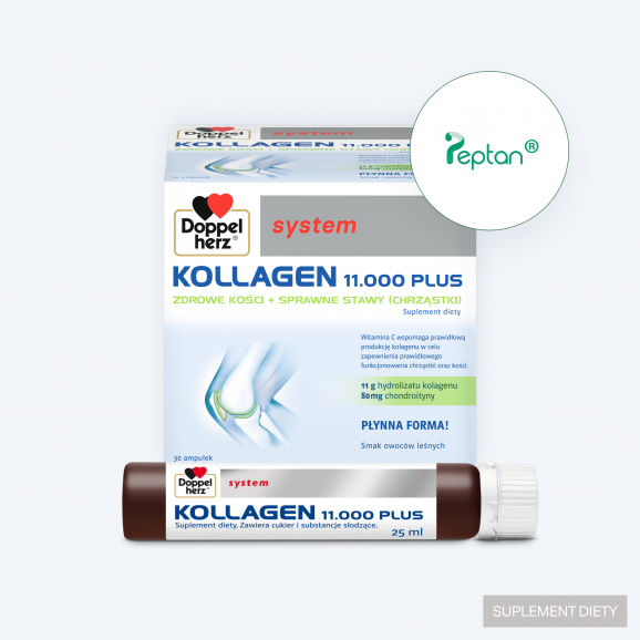 Doppelherz® system KOLLAGEN 11.000 PLUS – suplement diety (30 ampułek po 25 ml) - zdjęcie produktu