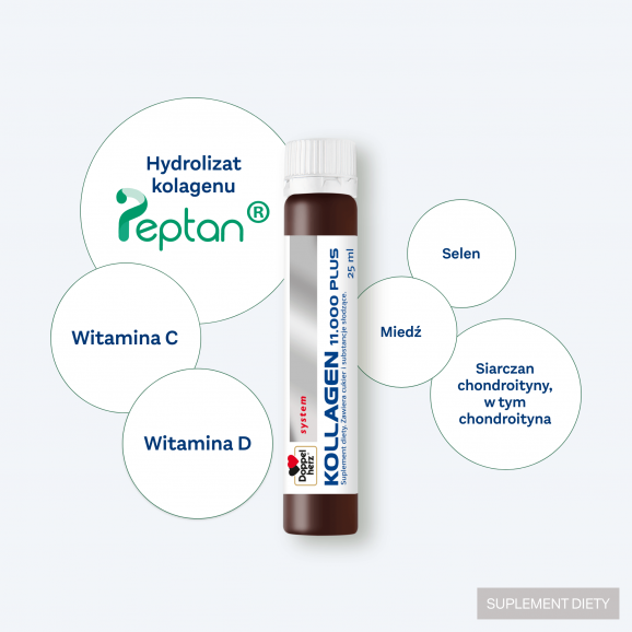 Doppelherz® system KOLLAGEN 11.000 PLUS – suplement diety (30 ampułek po 25 ml) - zdjęcie produktu