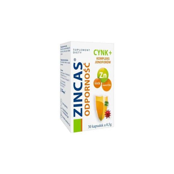Zincas Odporność, kapsułki, 30 szt. Zincas Odporność, kapsułki, 30 szt. - zdjęcie produktu