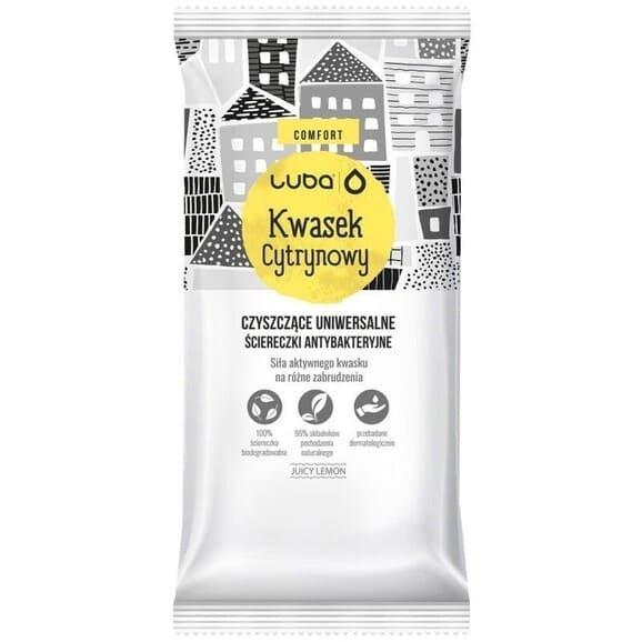 Luba Comfort, ściereczki antybakteryjne uniwersalne, kwasek cytrynowy, 24 szt. Luba Comfort, ściereczki antybakteryjne uniwersalne, kwasek cytrynowy, 24 szt. - zdjęcie produktu