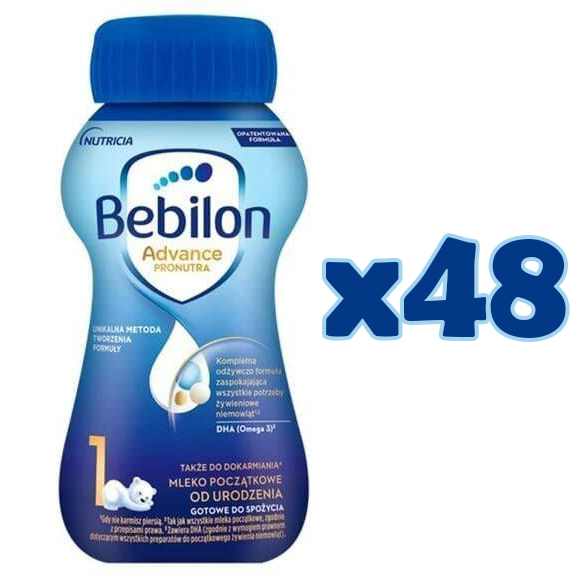 Bebilon 1 Pronutra-Advance, mleko początkowe od urodzenia, płyn, 200 ml, 48 szt. Bebilon 1 Pronutra-Advance, mleko początkowe od urodzenia, płyn, 200 ml, 48 szt. - zdjęcie produktu