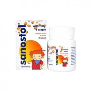 SANOSTOL, dla dzieci od 4 lat, tabletki do ssania, 30 szt. - zdjęcie produktu