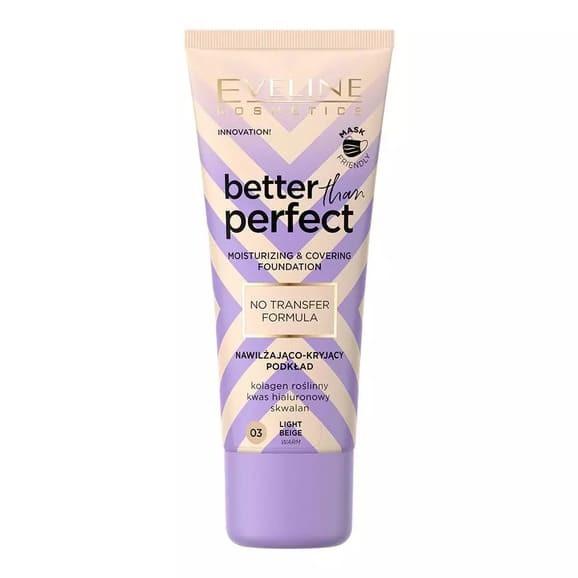 Podkład do twarzy Eveline Better Than Perfect, nawilżająco- kryjący, 03 LIGHT BEIGE Podkład do twarzy Eveline Better Than Perfect, nawilżająco- kryjący, 03 LIGHT BEIGE - zdjęcie produktu