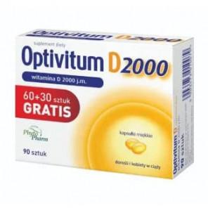 Optivitum D 2000 j.m, kapsułki, 90 szt. - zdjęcie produktu