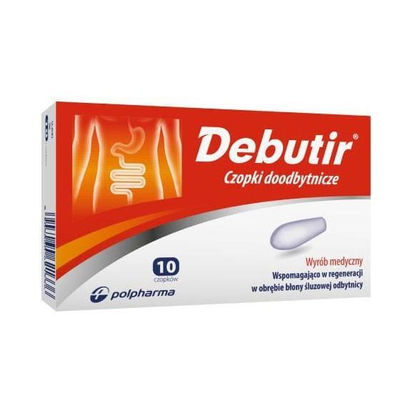 Debutir 300 mg, czopki doodbytnicze, 10 szt. Debutir 300 mg, czopki doodbytnicze, 10 szt. - zdjęcie produktu