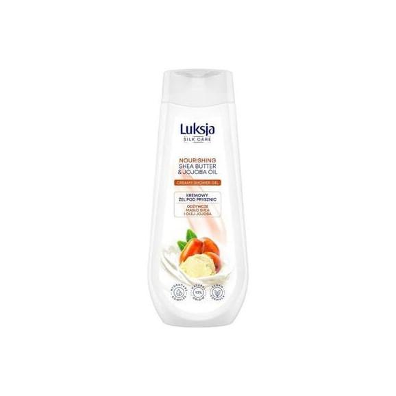 Luksja Silk Care Kremowy, żel pod prysznic, odżywcze masło shea i olej jojoba, 500 ml Luksja Silk Care Kremowy, żel pod prysznic, odżywcze masło shea i olej jojoba, 500 ml - zdjęcie produktu