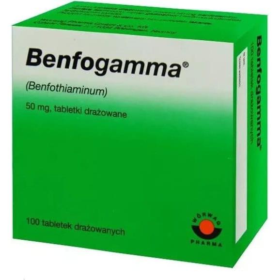 Benfogamma 50 mg, tabletki drażowane, 100 szt. Benfogamma 50 mg, tabletki drażowane, 100 szt. - zdjęcie produktu
