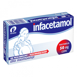 Infacetamol, 50 mg, czopki dla niemowląt, 10 szt. - zdjęcie produktu