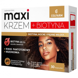 Maxi Krzem + Biotyna, kapsułki twarde, 30 szt. - zdjęcie produktu